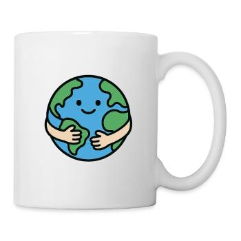 Liebe deine Erde Cartoon Planet - Tasse - Weiß - Rechts