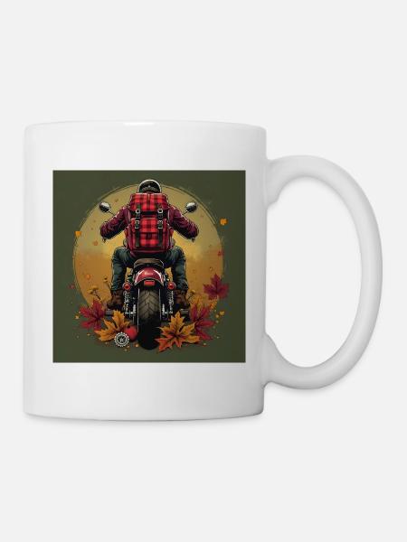 Gingham Backpack + Bike Gear - Mug - white