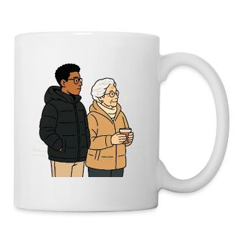 Grand-mère Karin avec son petit-fils - Mug blanc - blanc - Droite