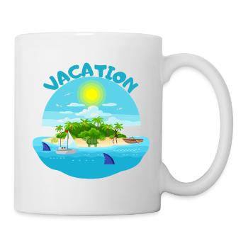 Tropical island idyll beach design - Mug - white - Right