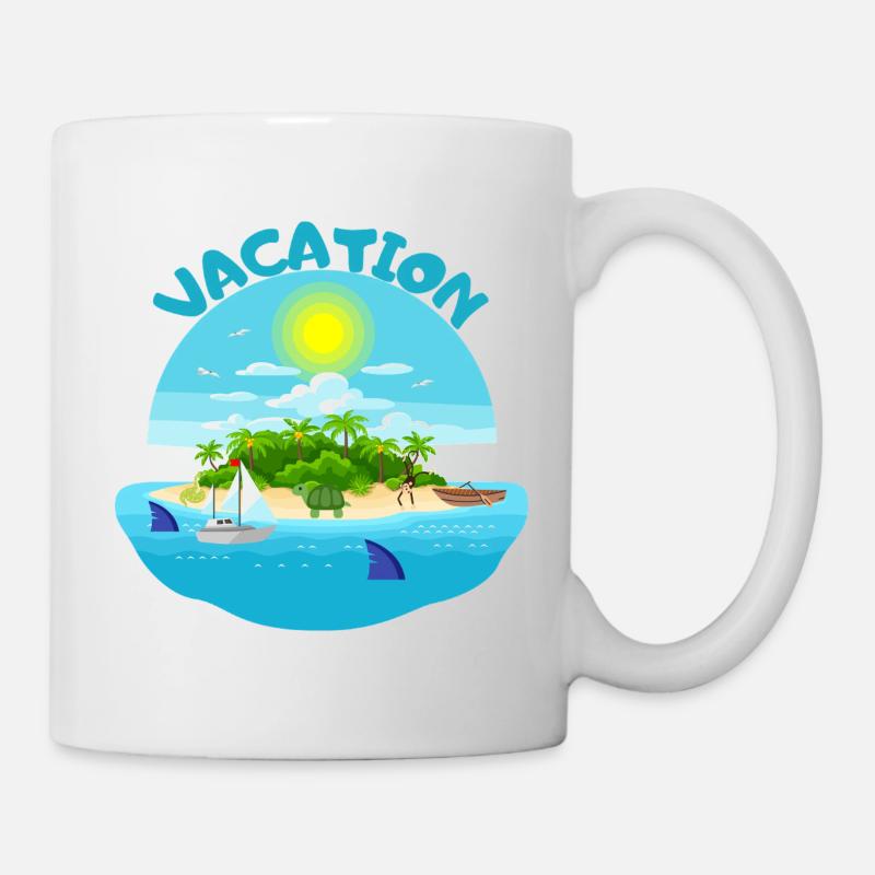 Conception de plage idyllique d’île tropicale - Mug blanc - blanc