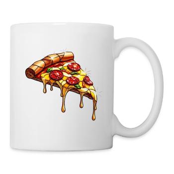 Shiny salami pizza with basil - Mug - white - Right