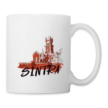 Palais de Pena Sintra illustration ocre rouge - Mug - white - Right