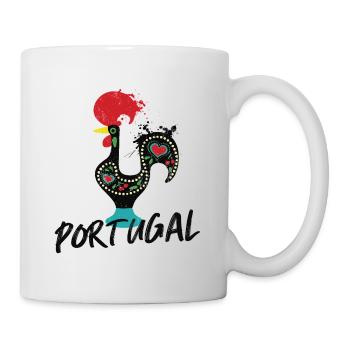 Barcelos Hahn, buntes Symbol Portugals - Tasse - Weiß - Rechts