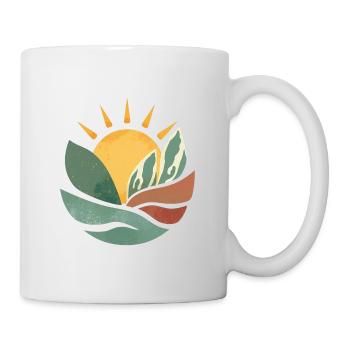 Minimalist landscape with sunrise - Mug - white - Right