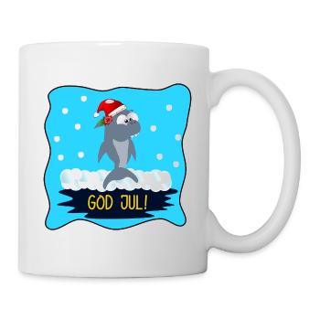 Frohe Weihnachten Lustiger Hai - Tasse - Weiß - Rechts