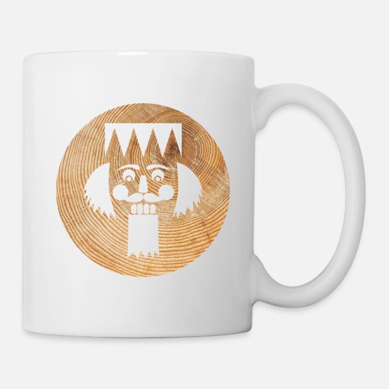 Nussknacker Holz Kreis Weihnachten Advent Figur - Tasse - Weiß