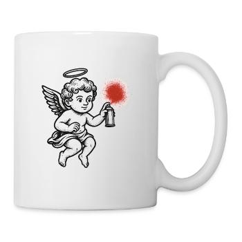 Angel Spray: Buntes Graffiti - Tasse - Weiß - Rechts