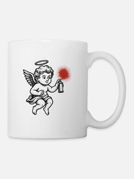 Angel Spray: Buntes Graffiti - Tasse - Weiß