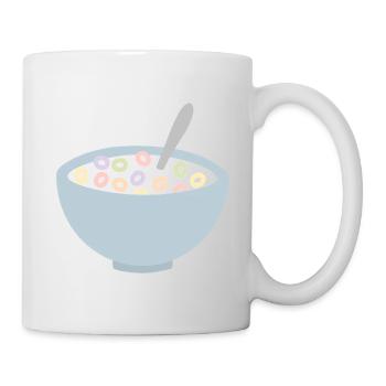 Pastellfarbene Müslischale Illustration - Tasse - Weiß - Rechts