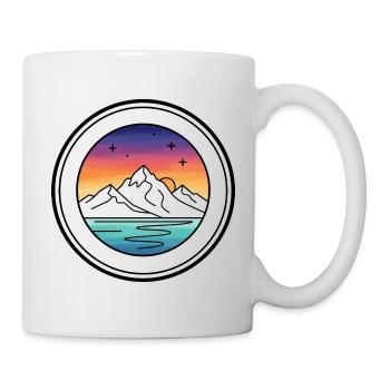 Cercle du coucher du soleil sur le lac de montagne - Mug blanc - blanc - Droite