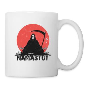 Grim Reaper Does Yoga – Funny Grim Reaper Design - Mug - white - Right