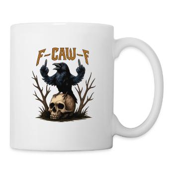 F Caw F Crow Halloween Shirt | Gothic Spooky Tee - Mug - white - Right