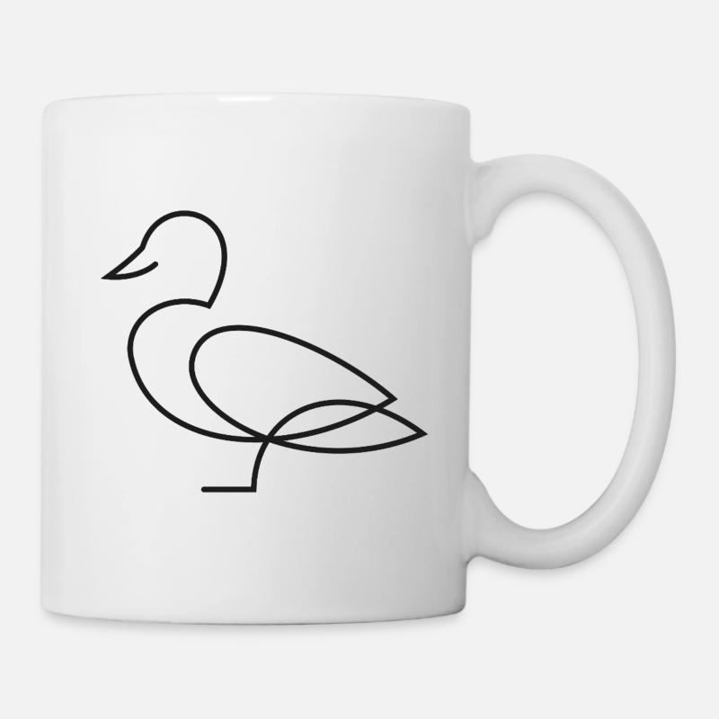 Duck Sketch – Minimalist Animal Motif - Mug - white