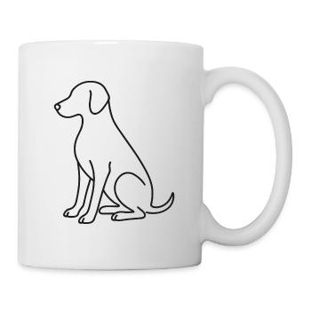 Croquis de chien assis – Motif animalier - Mug blanc - blanc - Droite