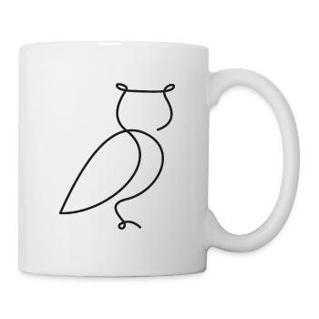 Owl Sketch – Stylish Bird Motif - Mug - white - Right