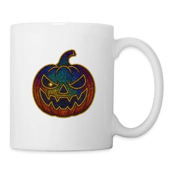 Glittering Rainbow Pumpkin for Halloween - Mug - white - Right
