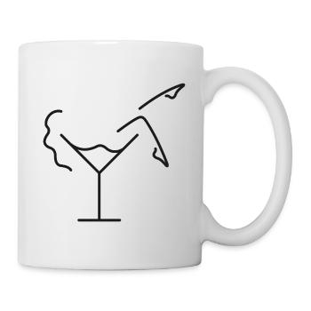 Frau im Cocktailglas Skizze – originelles Motiv - Tasse - Weiß - Rechts
