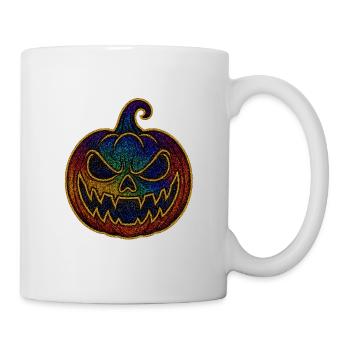 Glittering Rainbow Pumpkin for Halloween - Mug - white - Right