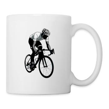 Cycliste - Logo Cool Silhouette - Mug blanc - blanc - Droite