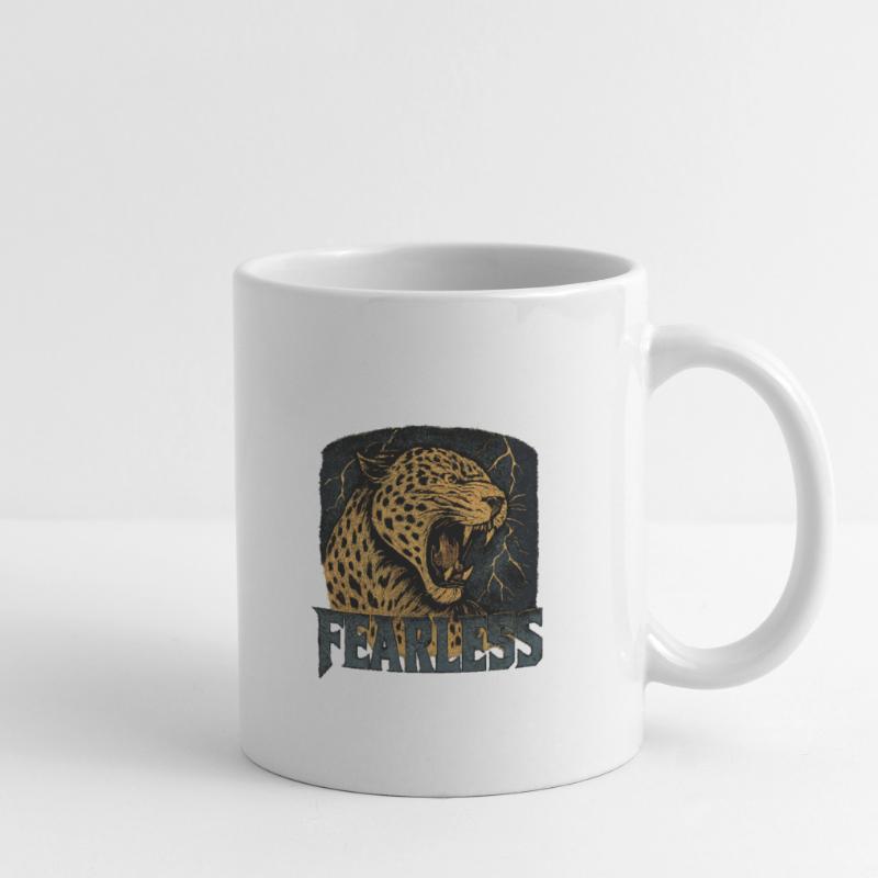 Conception de puissance Leopard intrépide Mug blanc