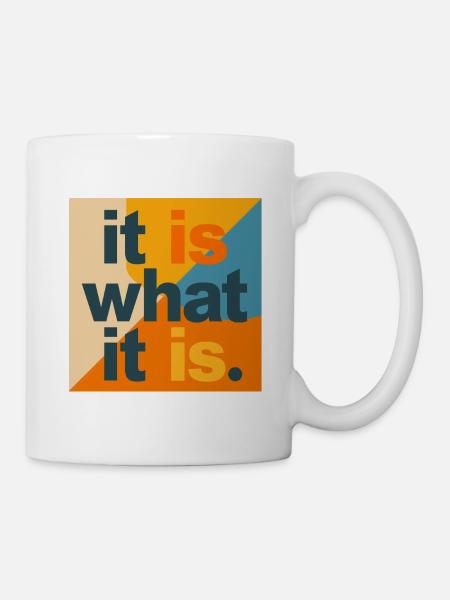 C’est ce que c’est – typo, collage, pop art - Mug blanc - blanc