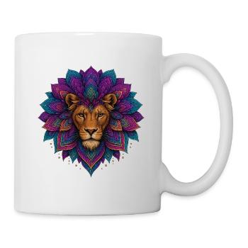 Lion's Mandala Flower - Mug - white - Right