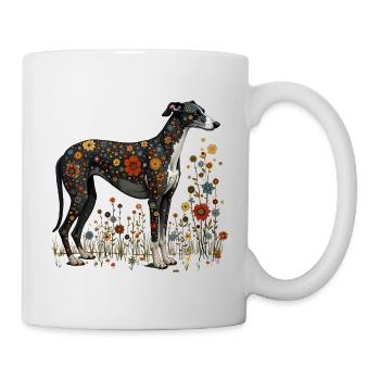 Hund & Blumen StreetArt - Tasse - Weiß - Rechts