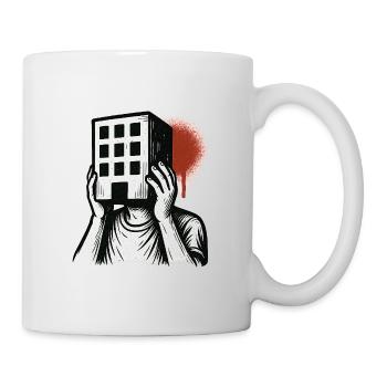 Baumaske - Künstlerische Illustration - Tasse - Weiß - Rechts