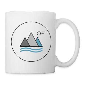 Bergsee Silhouette mit Wellen - Tasse - Weiß - Rechts