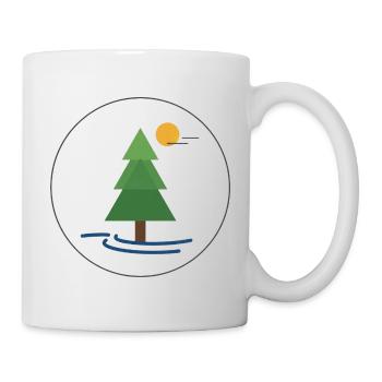 Geometric forest tree with sun - Mug - white - Right