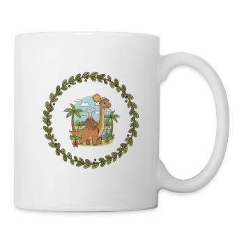 Dino im Tropischen Ring - Tasse - Weiß - Rechts