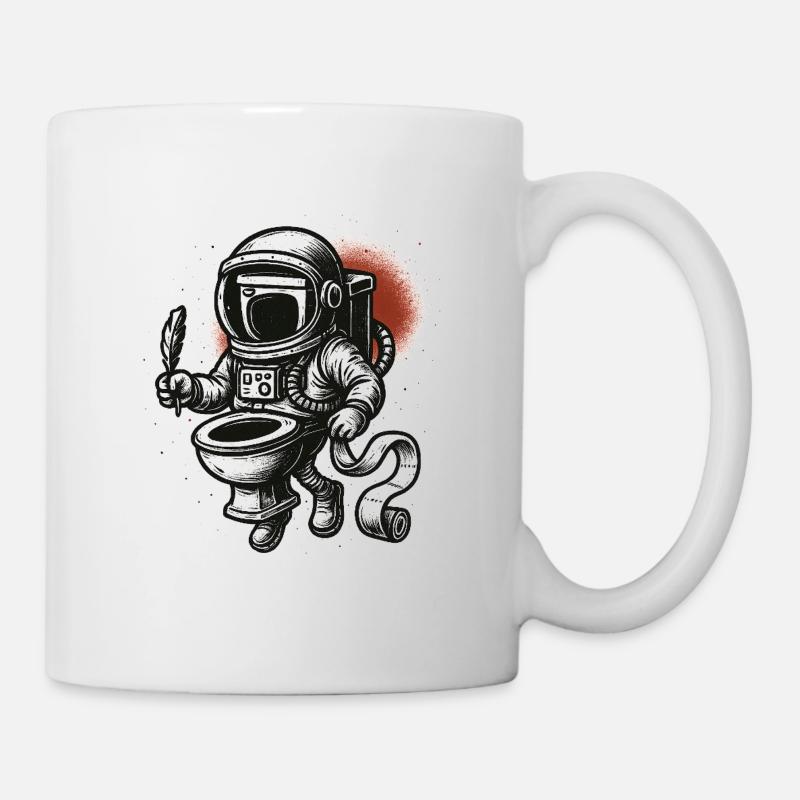 Astronaut auf der Toilette - Tasse - Weiß