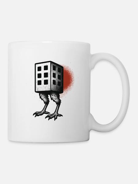 Cube Building with Legs - Mug - white
