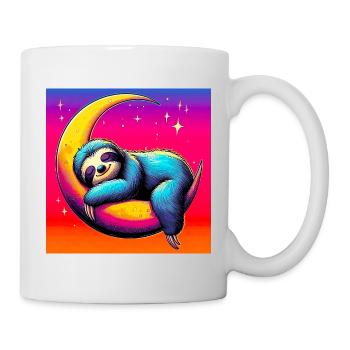 La paresse dort sur la Lune - Mug blanc - blanc - Droite