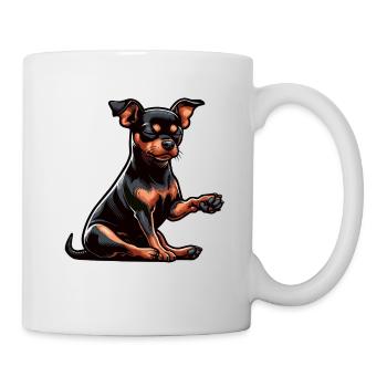 Sprich mit der Pfote Zwergpinscher Pinscher Minpin - Tasse - Weiß - Rechts