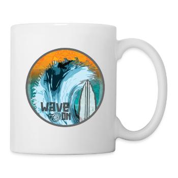 Welle im Surfzauber Patch - Tasse - Weiß - Rechts