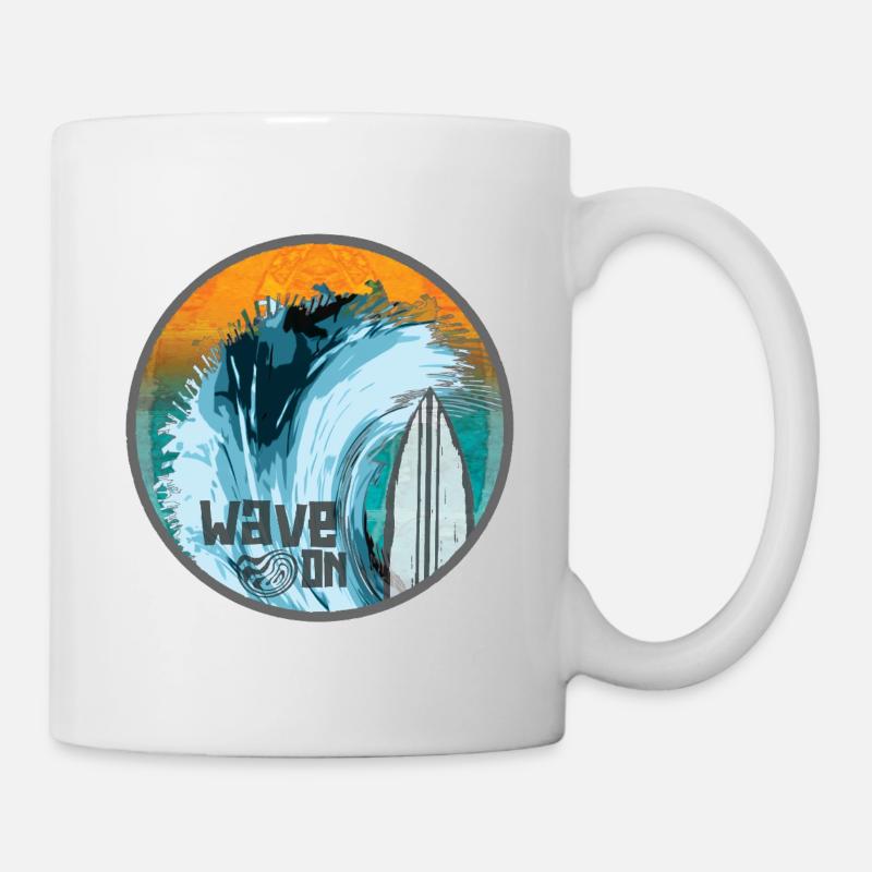 Welle im Surfzauber Patch - Tasse - Weiß