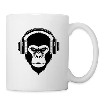 Heavy Bass Drop Affenkopf Design Shirt - Tasse - Weiß - Rechts