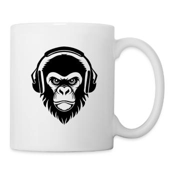Masked Underground Beat Monkey Head Shirt - Mug - white - Right