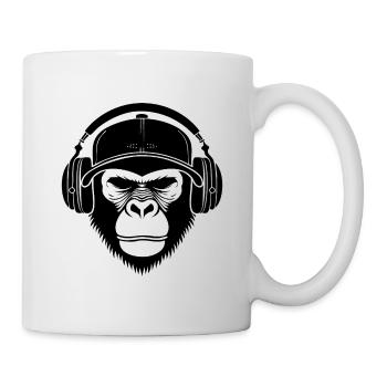 Graffiti Beat Streetstyle Look Chemise Tête de Singe - Mug blanc - blanc - Droite