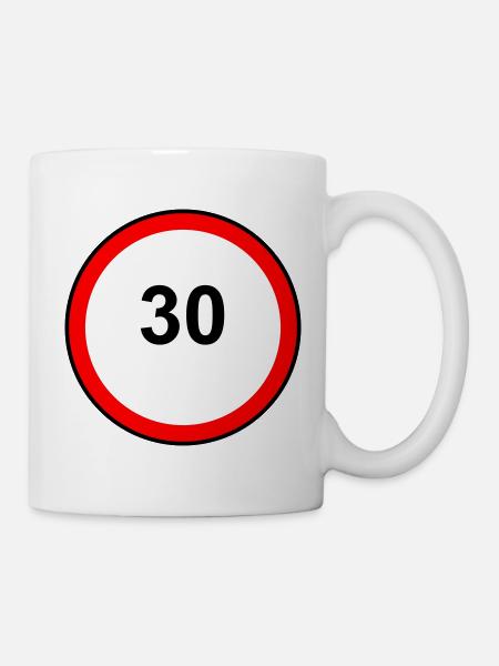 Tempo 30 Sign Pattern - Mug - white