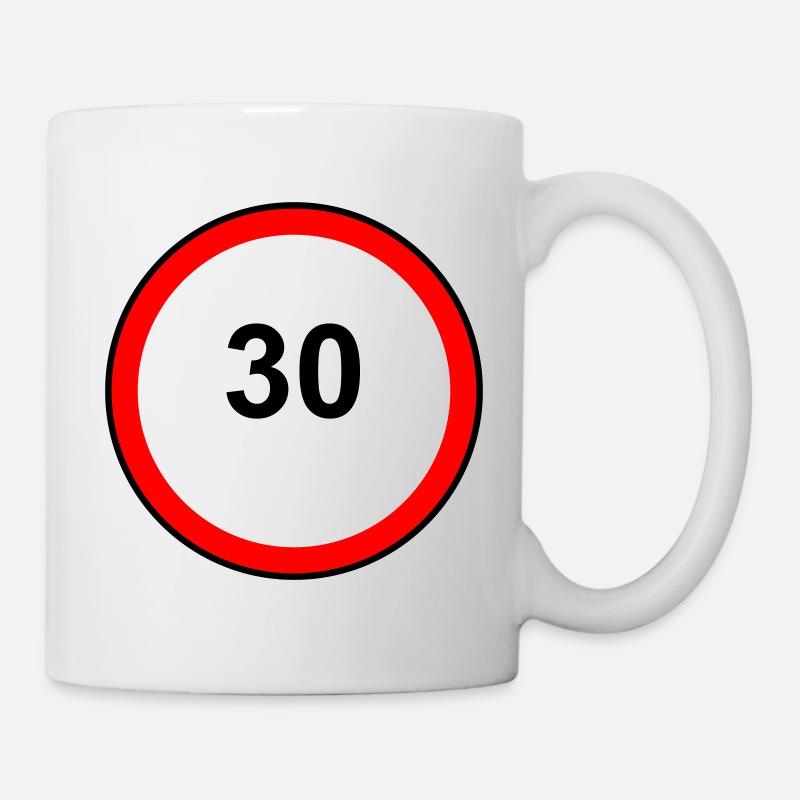 Tempo 30 Sign Pattern - Mug - white