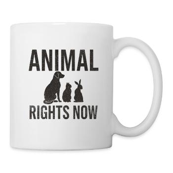 Animal Rights Now Typography Design - Tasse - Weiß - Rechts