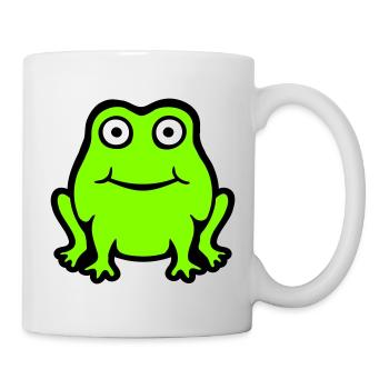Grenouille Crapaud Sourire Drôle Bande dessinée Heureux Mignon - Mug blanc - blanc - Droite