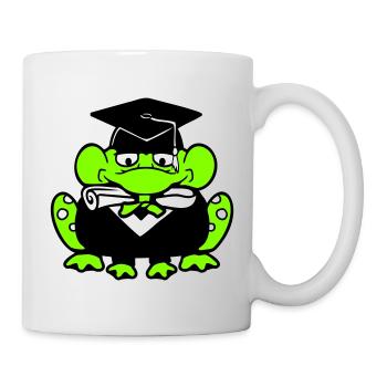 grenouille diplôme d’études secondaires réussi collège mignon - Mug blanc - blanc - Droite