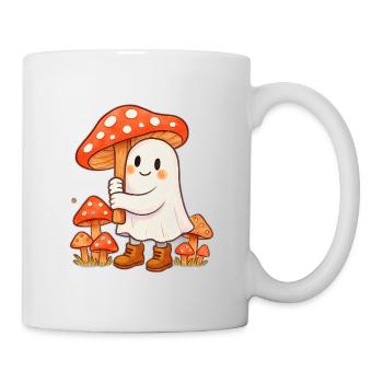 Ghost with an umbrella - a mushroom - Mug - white - Right