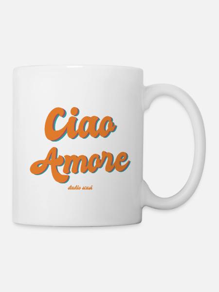 Ciao Amore Retro Typografie - Tasse - Weiß