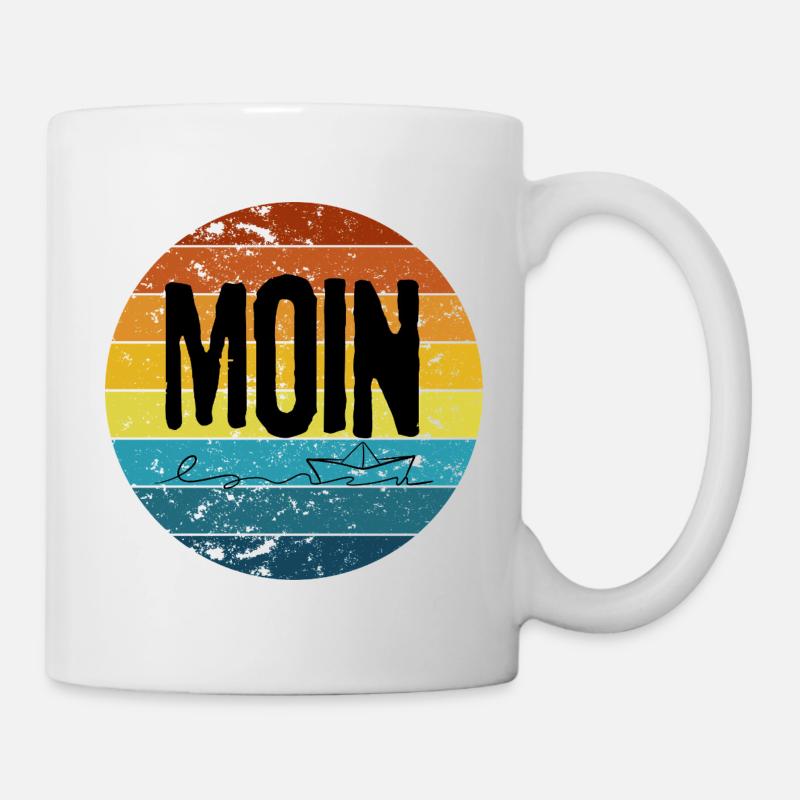 „MOIN Sunset“ – Retro - Tasse - Weiß