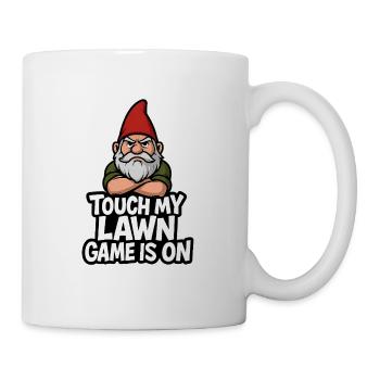 Garden Gnome Threatening Touch Lawn - Mug - white - Right